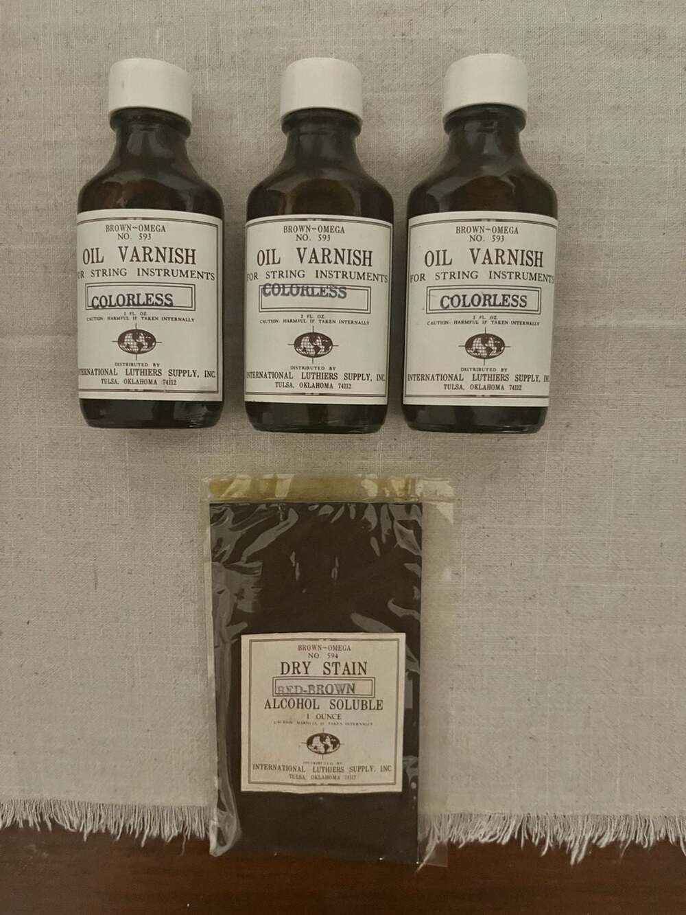 International Luthiers Supply Oil Varnish No. 593 Size 2 Fl. Oz. 3 bottles